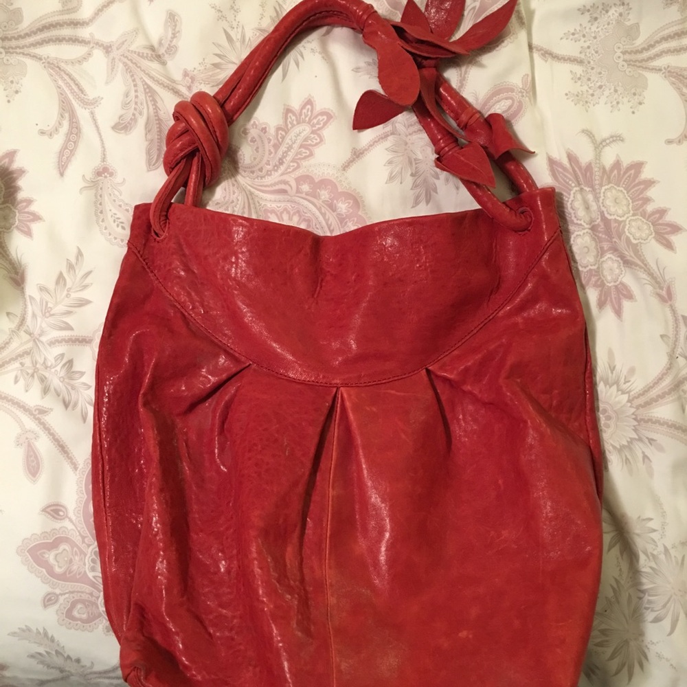 Red leather Hobo from Anthropologie
